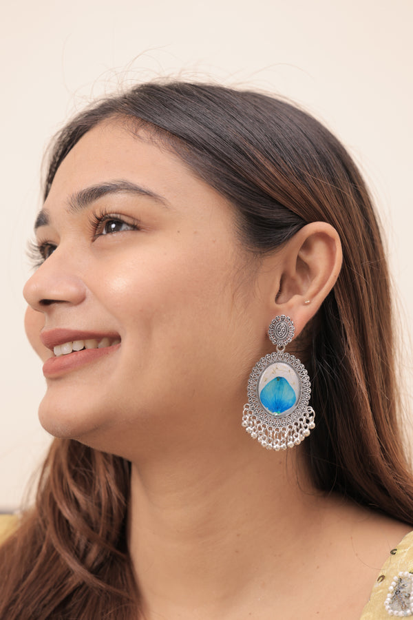 Aqua Bloom Jhumka - alternate view