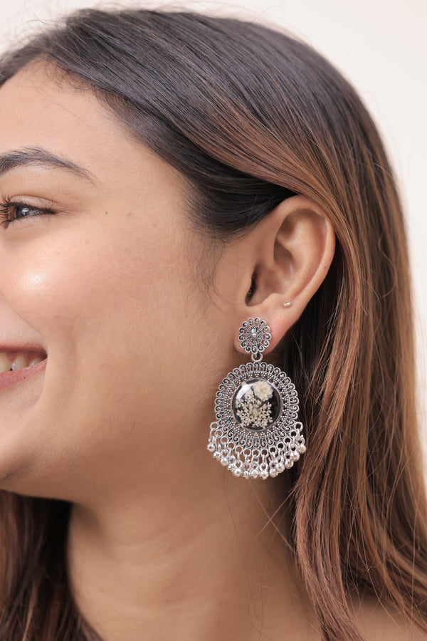 Noir Bloom jhumka - alternate view