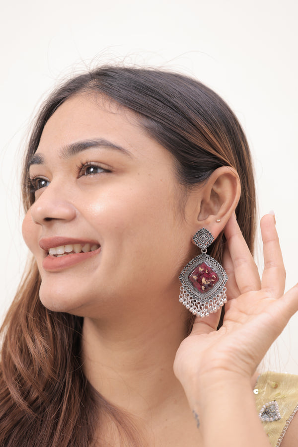 Rosewood Petal jhumka - alternate view