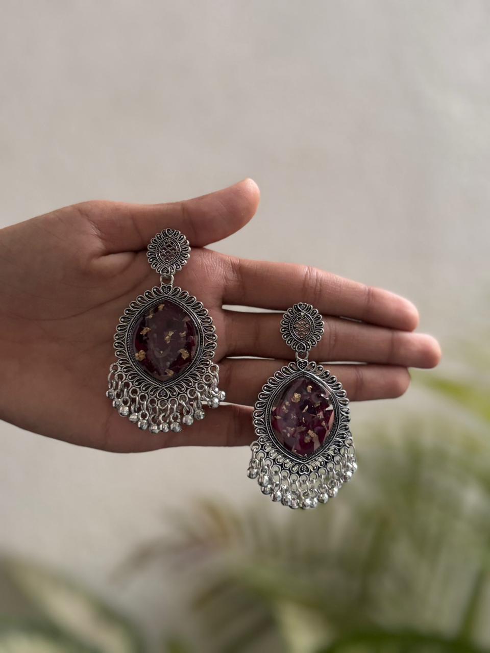 Rosewood Petal jhumka