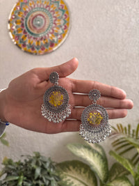 Golden Petal Oval Jhumka thumbnail