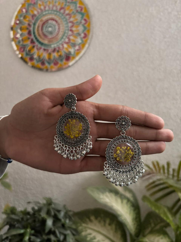 Yellow Bloom Jhumka - alternate view