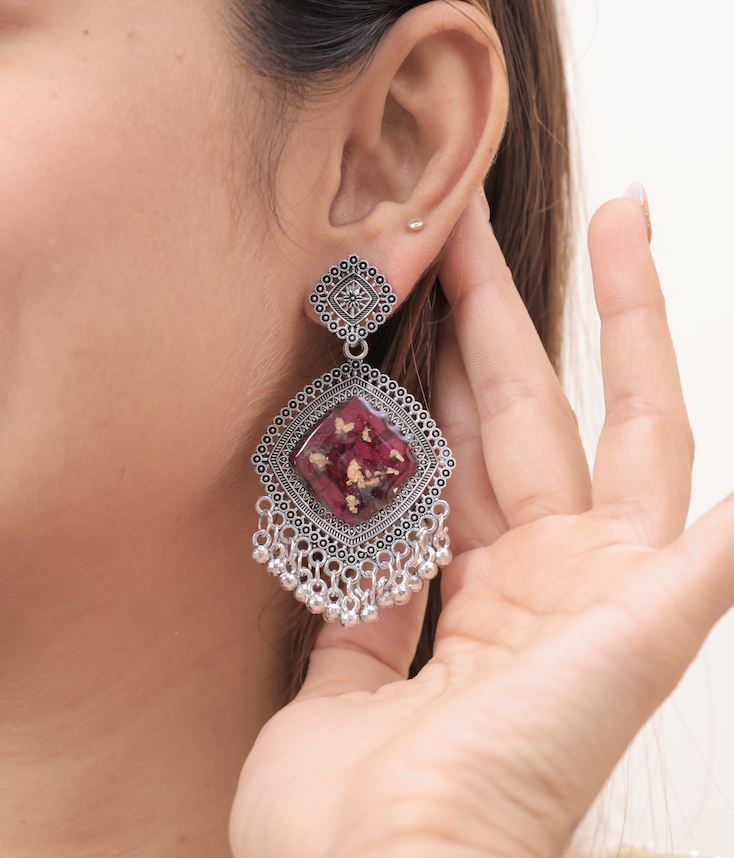 Rosewood Petal jhumka