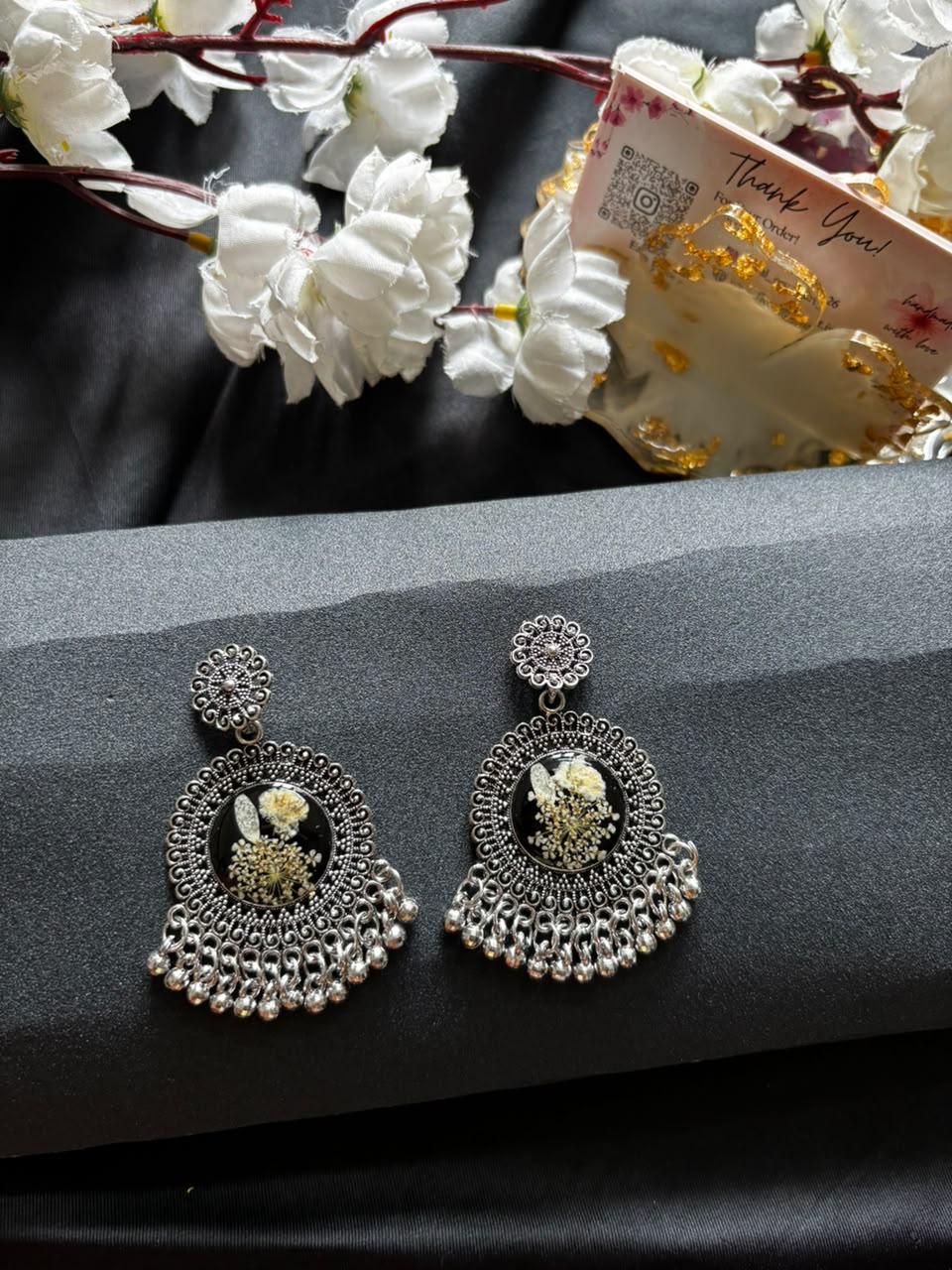Noir Bloom jhumka