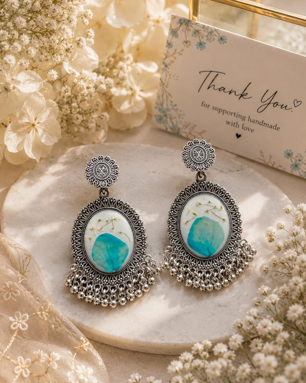 Aqua Bloom Jhumka