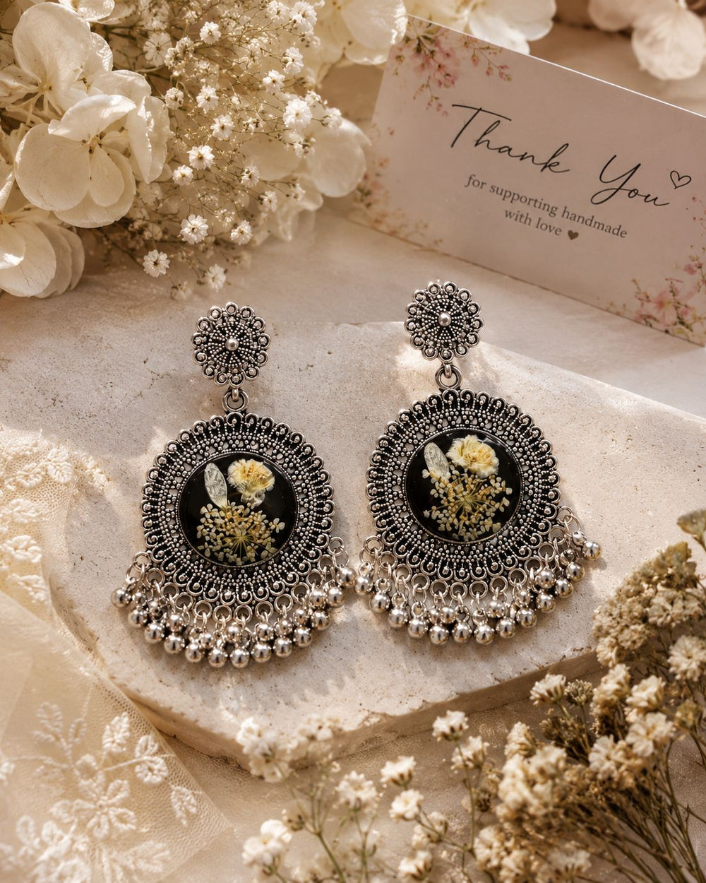 Noir Bloom jhumka